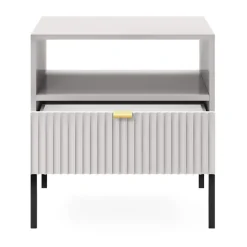 Comodino 54x56h cm 1 cassetto moderno grigio Alisa
