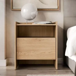 Comodino 53x60h cm 1 cassetto rovere Girone
