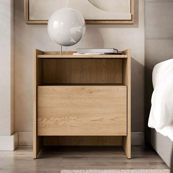 Comodino 53x60h cm 1 cassetto rovere Girone