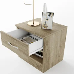 Comodino 40x41h cm 1 cassetto rovere sonoma Selvaggia Gihome®