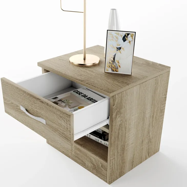 Comodino 40x41h cm 1 cassetto rovere sonoma Selvaggia Gihome®