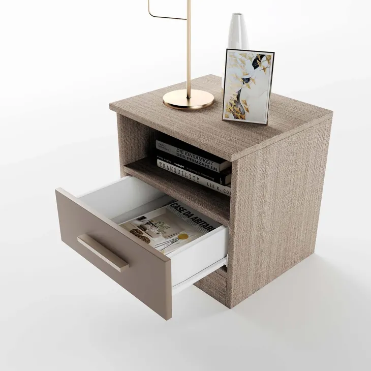 Comodino 40x41h cm 1 cassetto rovere scuro marrone Selvaggia Gihome®