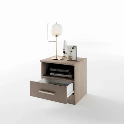 Comodino 40x41h cm 1 cassetto rovere scuro marrone Selvaggia Gihome®