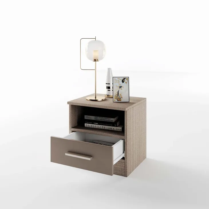 Comodino 40x41h cm 1 cassetto rovere scuro marrone Selvaggia Gihome®