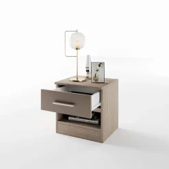 Comodino 40x41h cm 1 cassetto rovere scuro marrone Selvaggia Gihome®