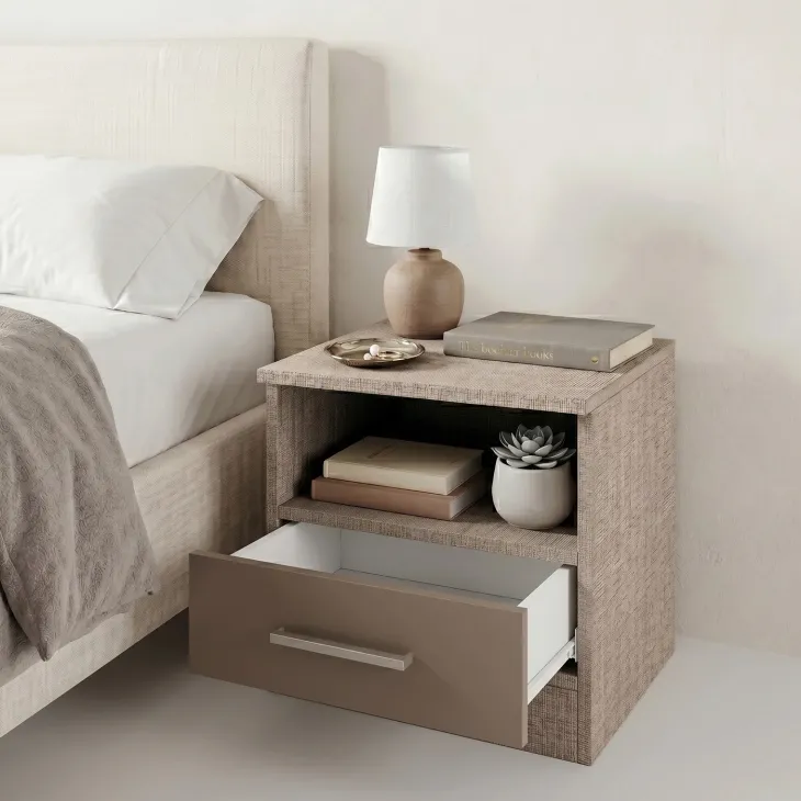 Comodino 40x41h cm 1 cassetto rovere scuro marrone Selvaggia Gihome®