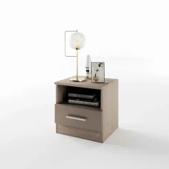 Comodino 40x41h cm 1 cassetto rovere scuro marrone Selvaggia Gihome®