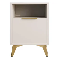 Comodino 44x60h cm 1 cassetto 1 vano beige Miriam