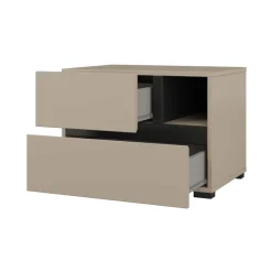 Comodino 55x40h cm con cassetti reversibile tortora Lolla