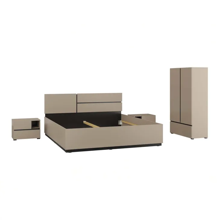 Comodino 55x40h cm con cassetti reversibile tortora Lolla