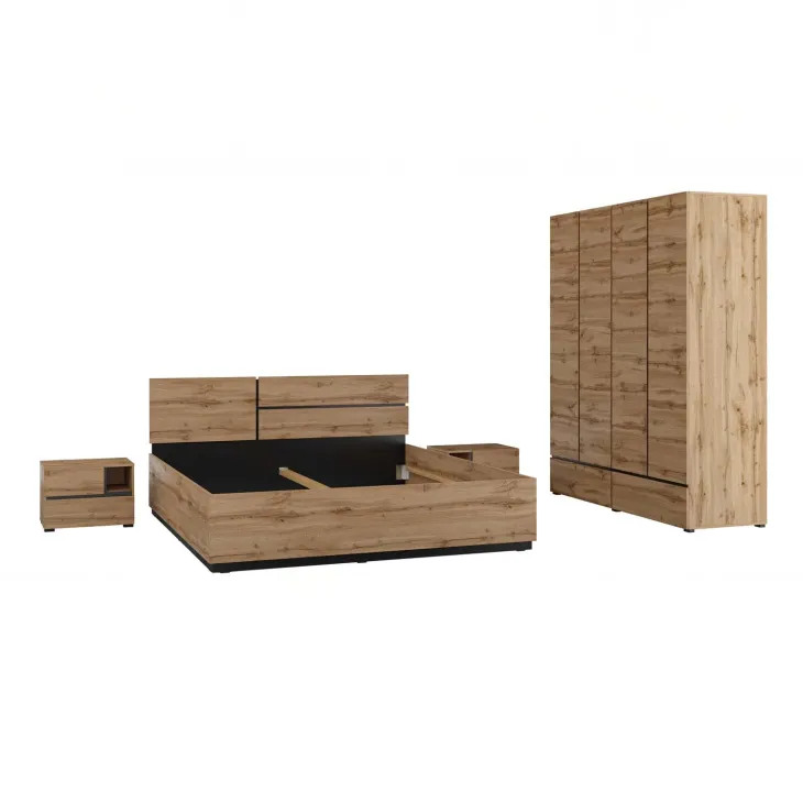 Comodino 55x40h cm con cassetti reversibile rovere Lolla