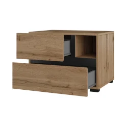 Comodino 55x40h cm con cassetti reversibile rovere Lolla