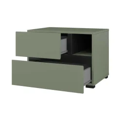Comodino 55x40h cm con cassetti reversibile verde Lolla