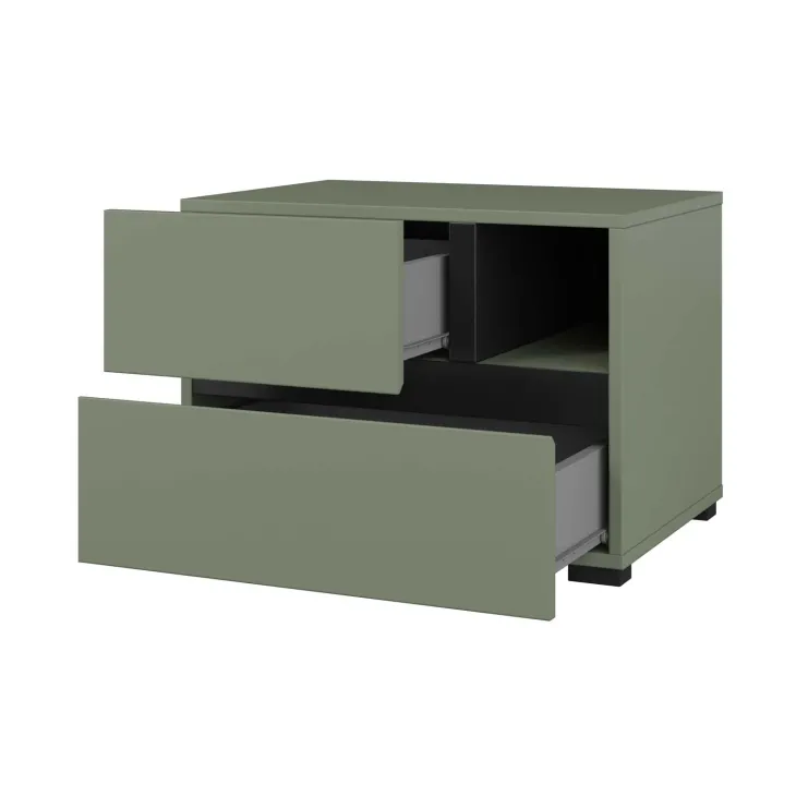 Comodino 55x40h cm con cassetti reversibile verde Lolla