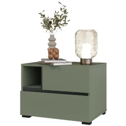 Comodino 55x40h cm con cassetti reversibile verde Lolla