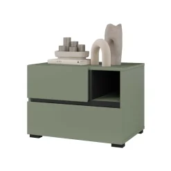 Comodino 55x40h cm con cassetti reversibile verde Lolla