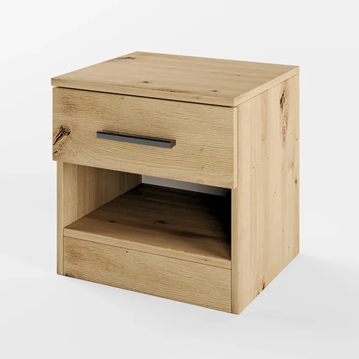 Comodino 40x41h cm con cassetto moderno rovere rustico Selvaggia