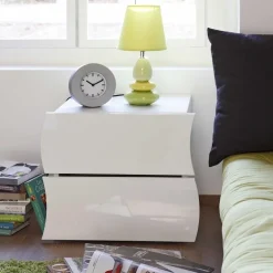 Comodino 50x42h cm design bianco lucido Sea Gihome®