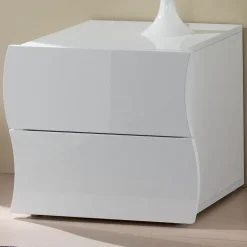 Comodino 50x42h cm design bianco lucido Sea Gihome®
