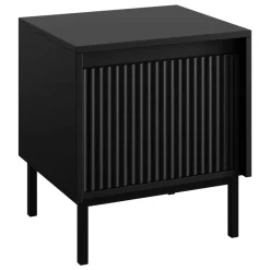 Comodino 45x50h cm design cannettato nero Strike