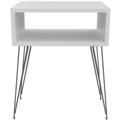Comodino 45x59h cm design industrial bianco Jamar