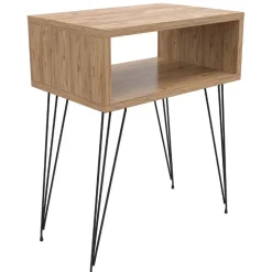 Comodino 45x59h cm design industrial rovere Jamar