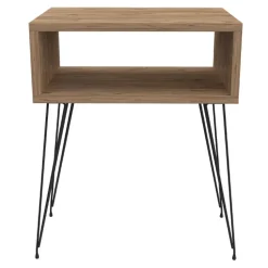 Comodino 45x59h cm design industrial rovere Jamar