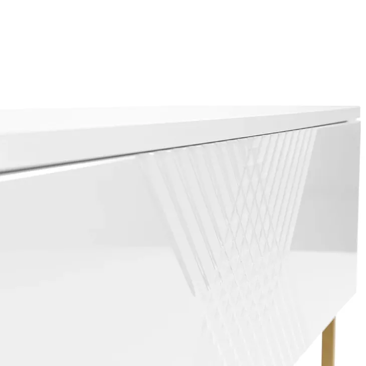 Comodino 50x46h cm design moderno bianco lucido Marisa