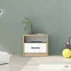 Comodino 40x35h cm moderno rovere bianco Chiaretto