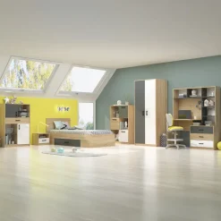 Comodino 40x35h cm moderno rovere bianco Chiaretto