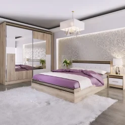 Comò 120x71h cm 1 anta 3 cassetti rovere bianco Varsavia Riga