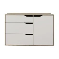 Comò 120x71h cm 1 anta 3 cassetti rovere bianco Varsavia Riga