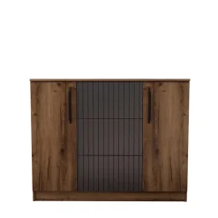 Comò 120x91h cm 2 ante 3 cassetti noce antracite Onice