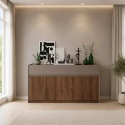 Comò 160x88h cm 4 ante 2 cassetti noce marrone Dusk