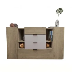 Comò 160x93h cm 2 ante 4 cassetti rovere tortora Pienza
