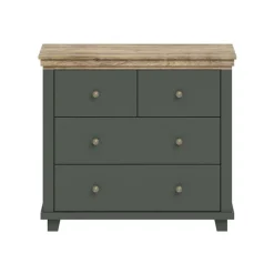 Comò 90x81h cm 4 cassetti moderno verde quercia Texel