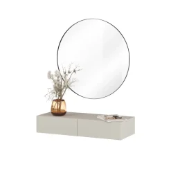 Consolle ingresso sospesa 90x17h cm 2 cassetti beige cashmere Simple