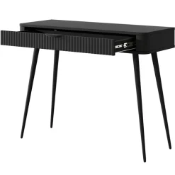 Consolle ingresso 100x78cm 1 cassetto nero opaco cannettato Ramis
