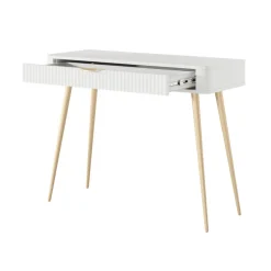 Consolle ingresso 100x78h cm 1 cassetto bianco opaco cannettato Ramis