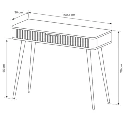 Consolle ingresso 100x78h cm 1 cassetto beige cannettato Ramis