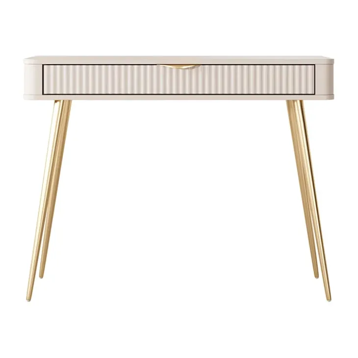 Consolle ingresso 100x78h cm 1 cassetto beige cannettato Ramis