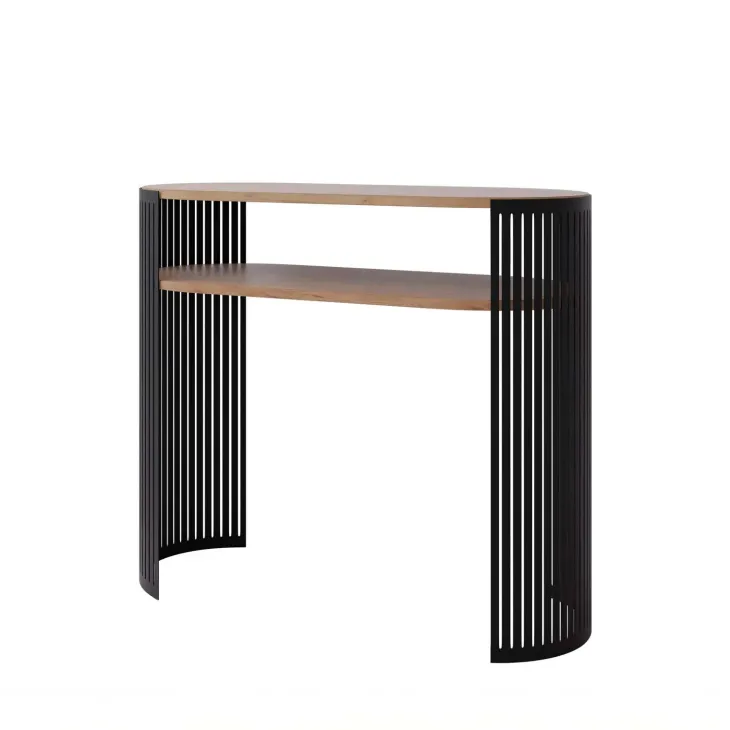 Consolle ingresso 100x86h cm con ripiano rovere nero Elisera
