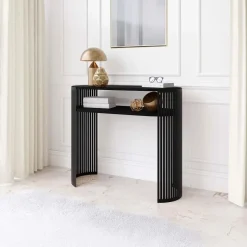 Consolle ingresso 100x86h cm con ripiano nero Elisera
