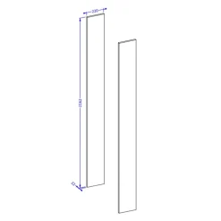 Coppia fianchi laterale 22x216h cm per armadi rovere Elvira