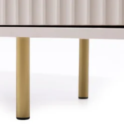 Credenza alta 80x140h cm 1 anta 2 cassetti cannettato moderna beige Vanessa