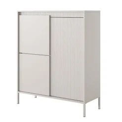 Credenza alta 104x124h cm 3 ante beige cannettato Ciar