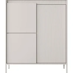Credenza alta 104x124h cm 3 ante beige cannettato Ciar