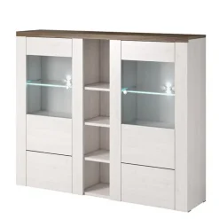 Credenza alta 155x130h cm 2 ante bianco frassinato rovere Paloma 2