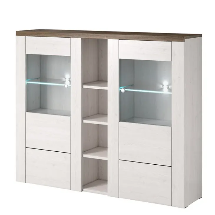 Credenza alta 155x130h cm 2 ante bianco frassinato rovere Paloma 2