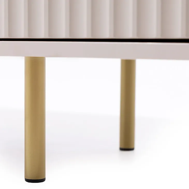 Credenza alta 80x190h cm 3 ante cannettato moderna beige Vanessa